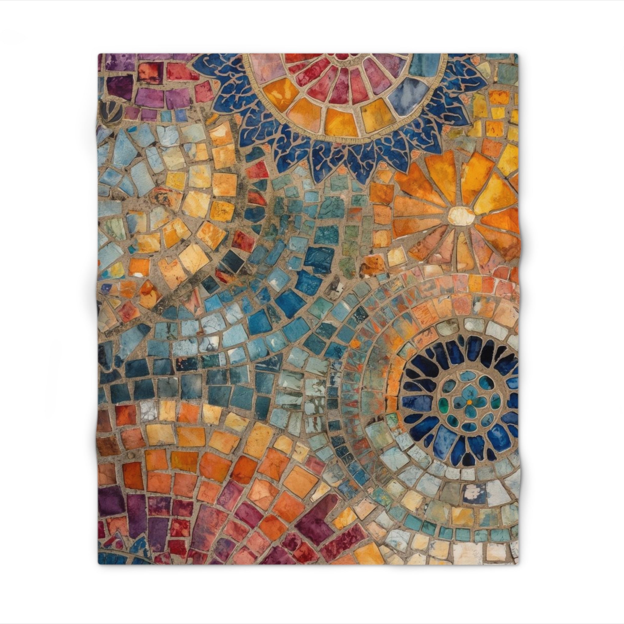 Colorful Mosaic Throw Blanket Cozy Bohemian Living Room - Rosetta Creative Boutique